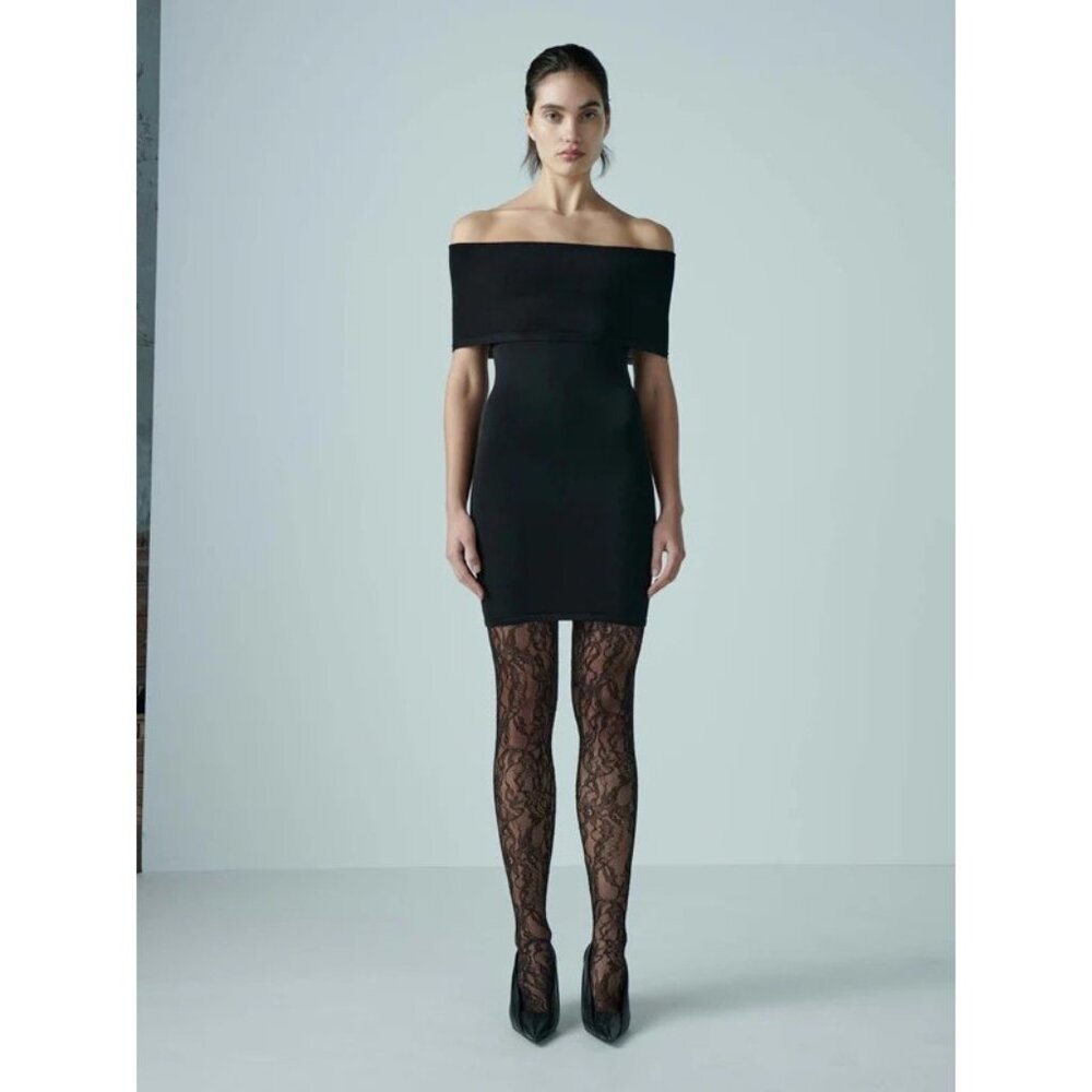 WARDROBE.NYC Off The Shoulder Mini Dress in Black Small New Womens Stretchy - Picture 16 of 16